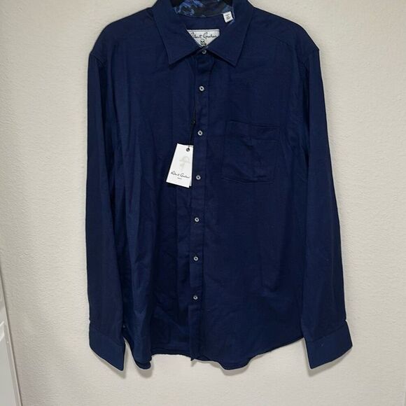 NWT Robert Graham Mens Deep Blue Classic Fit Button Down Shirt Size XL - Picture 1 of 9